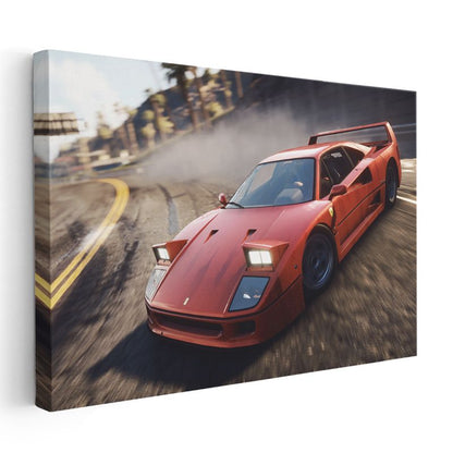 Ferrari F40 - Kırmızı İtalyan Klasiği Kanvas Tablo