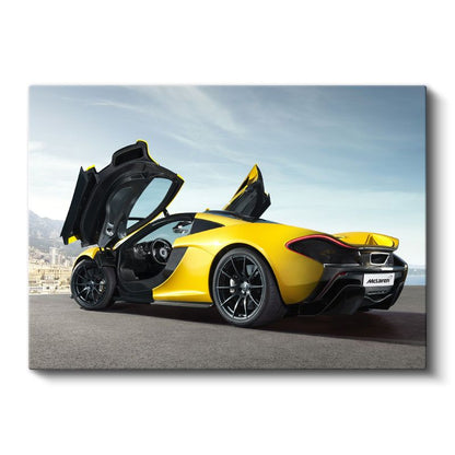 McLaren P1 - Sarı Kelebek Kapılı Süper Otomobil Kanvas Tablo