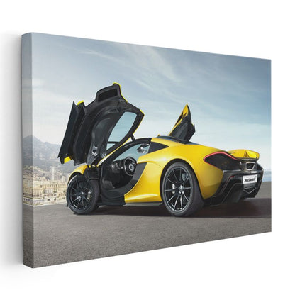 McLaren P1 - Sarı Kelebek Kapılı Süper Otomobil Kanvas Tablo