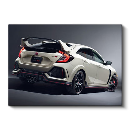 Honda Civic Type R - Beyaz Japon Hot Hatch Kanvas Tablo
