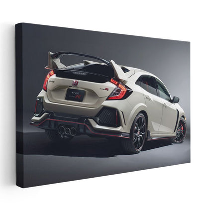 Honda Civic Type R - Beyaz Japon Hot Hatch Kanvas Tablo