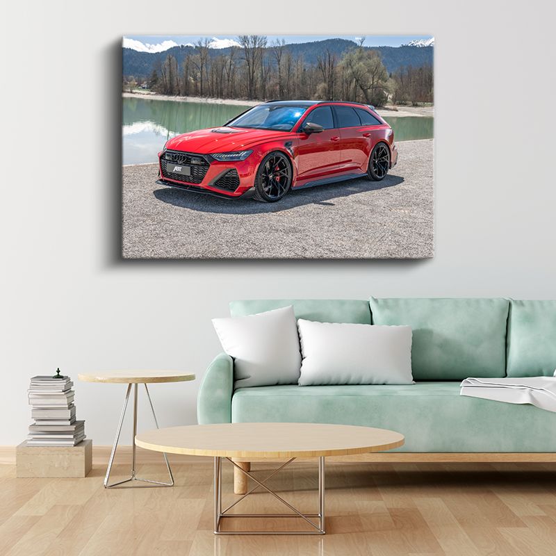 Audi RS6 Avant - Kırmızı Performans Station Wagon Kanvas Tablo