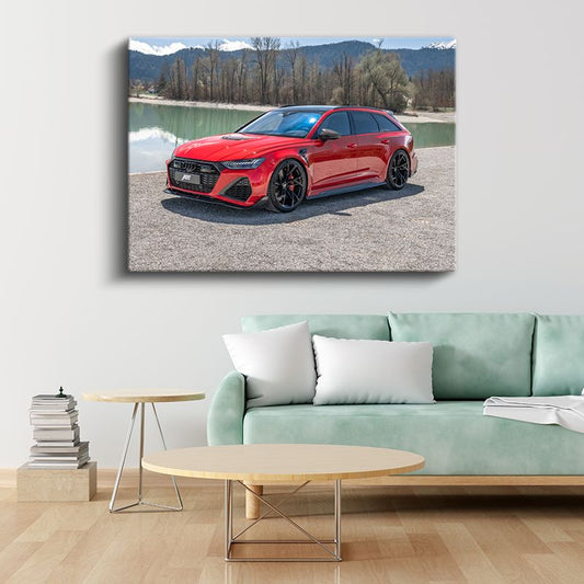 Audi RS6 Avant - Kırmızı Performans Station Wagon Kanvas Tablo