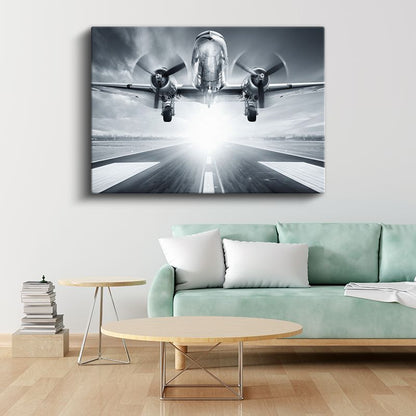DC-3 Uçak - Kalkış Anında İkonik Havacılık Kanvas Tablo