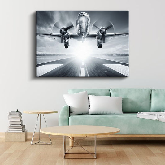 DC-3 Uçak - Kalkış Anında İkonik Havacılık Kanvas Tablo