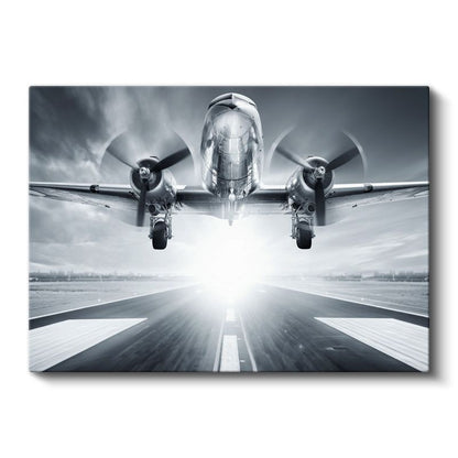 DC-3 Uçak - Kalkış Anında İkonik Havacılık Kanvas Tablo