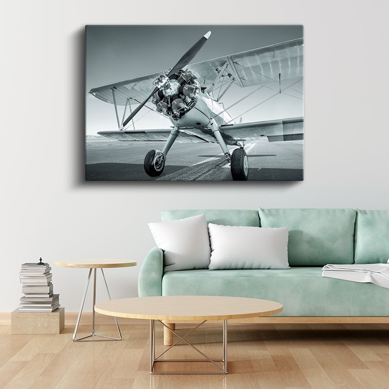Klasik Pervaneli Uçak - Nostaljik Havacılık Tasarımı Kanvas Tablo