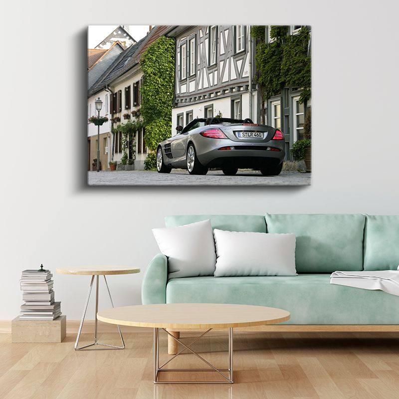 Mercedes-Benz SLR McLaren - Tarihi Sokakta Lüks Performans Kanvas Tablo