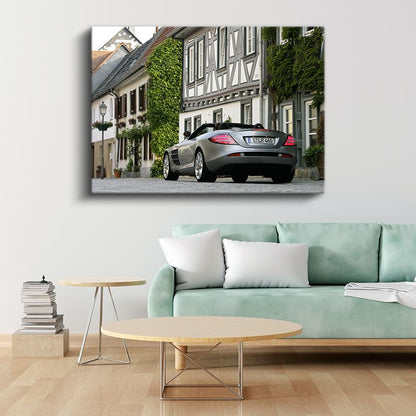 Mercedes-Benz SLR McLaren - Tarihi Sokakta Lüks Performans Kanvas Tablo
