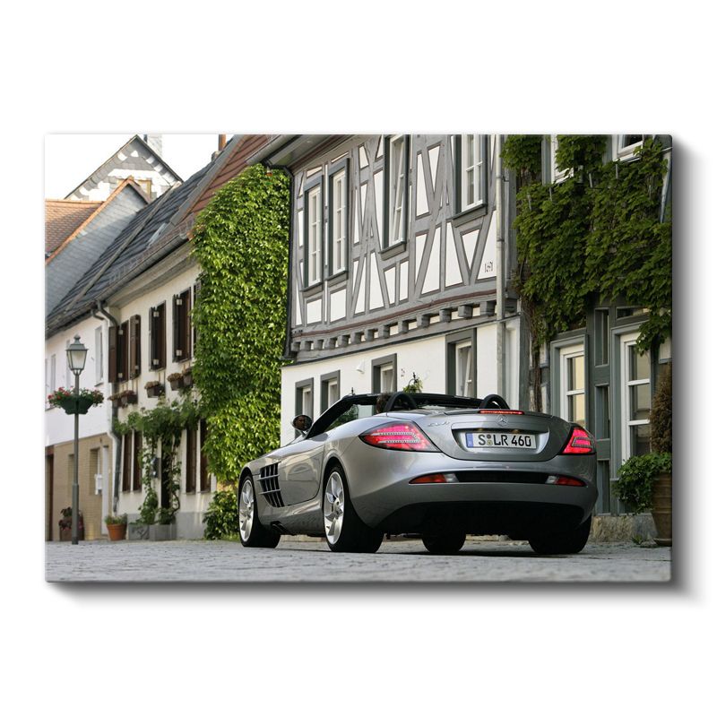 Mercedes-Benz SLR McLaren - Tarihi Sokakta Lüks Performans Kanvas Tablo