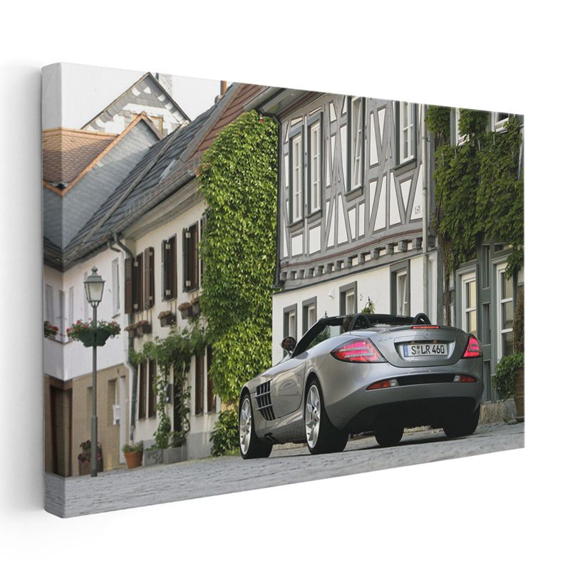 Mercedes-Benz SLR McLaren - Tarihi Sokakta Lüks Performans Kanvas Tablo