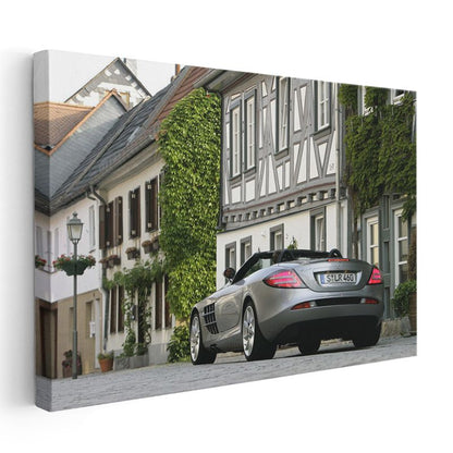 Mercedes-Benz SLR McLaren - Tarihi Sokakta Lüks Performans Kanvas Tablo
