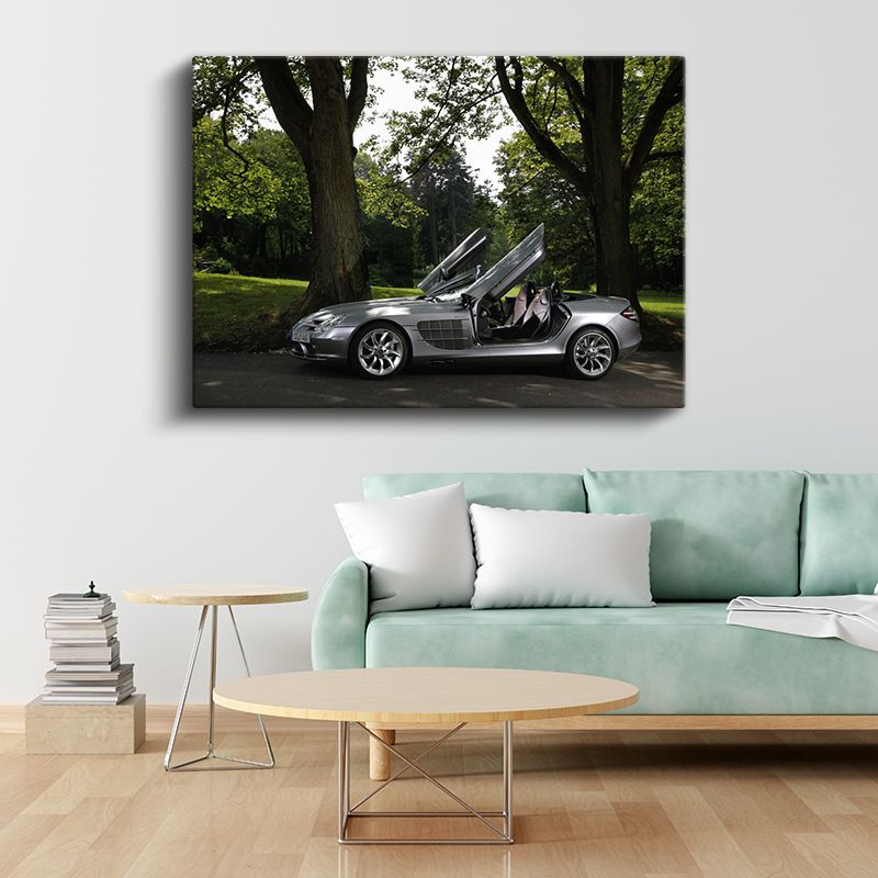 Mercedes-Benz SLR McLaren - Kelebek Kapılarıyla Doğada Lüks Kanvas Tablo