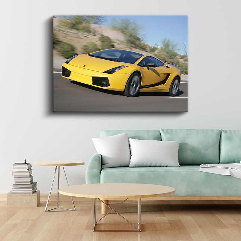 Lamborghini Gallardo - Sarı Süper Spor Otomobil Kanvas Tablo