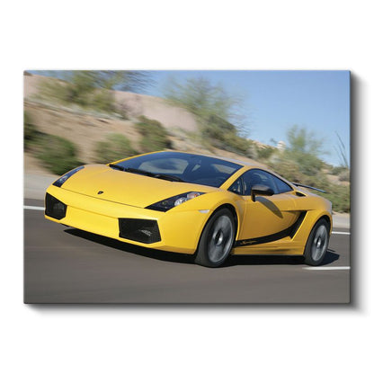 Lamborghini Gallardo - Sarı Süper Spor Otomobil Kanvas Tablo