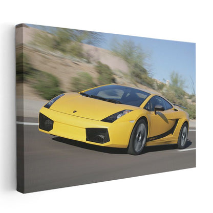 Lamborghini Gallardo - Sarı Süper Spor Otomobil Kanvas Tablo