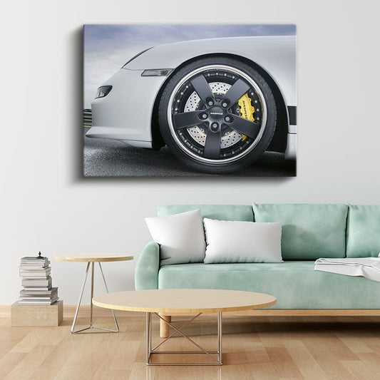 Porsche Jant Detayı - Mühendislik Harikası Fren Sistemi Kanvas Tablo