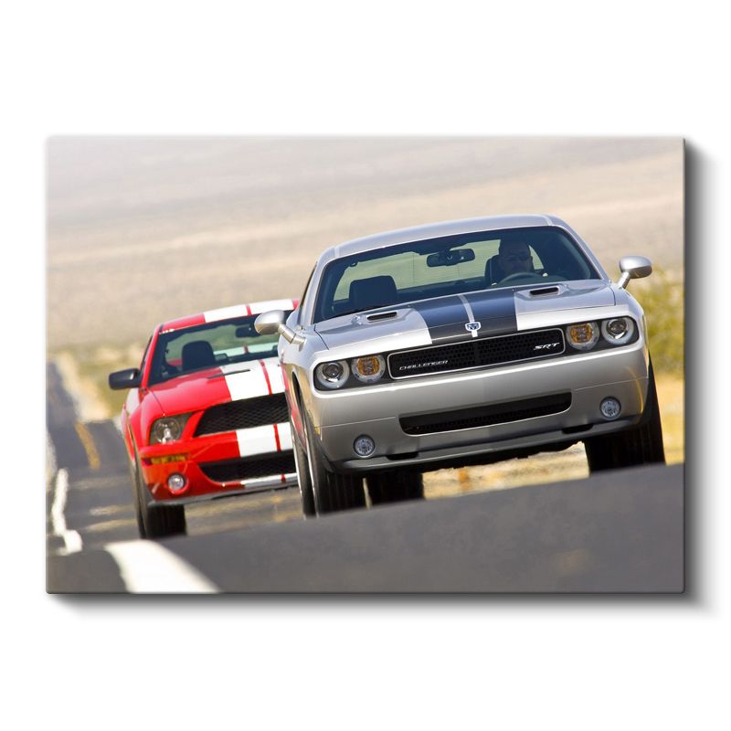 Dodge Challenger ve Charger - Amerikan Muscle İkilisi Kanvas Tablo
