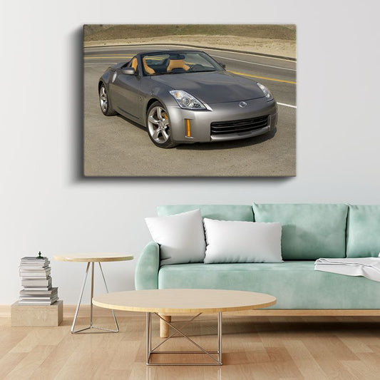Nissan 350Z Roadster - Gri Convertible Spor Otomobil Kanvas Tablo