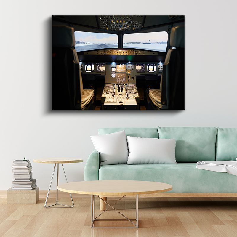 Uçak Kokpiti - Modern Havacılık Teknolojisi Kanvas Tablo