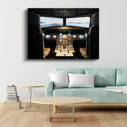 Uçak Kokpiti - Modern Havacılık Teknolojisi Kanvas Tablo