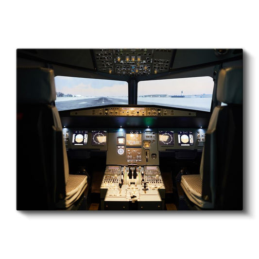 Uçak Kokpiti - Modern Havacılık Teknolojisi Kanvas Tablo