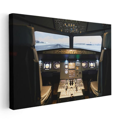 Uçak Kokpiti - Modern Havacılık Teknolojisi Kanvas Tablo