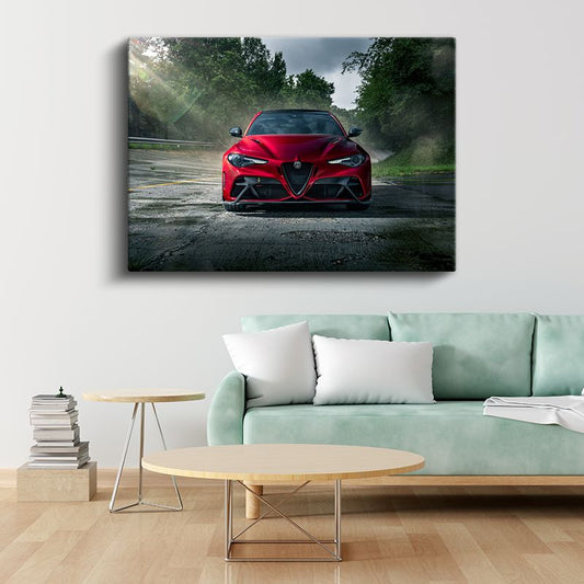 Alfa Romeo Giulia - İtalyan Spor Sedan Kanvas Tablo
