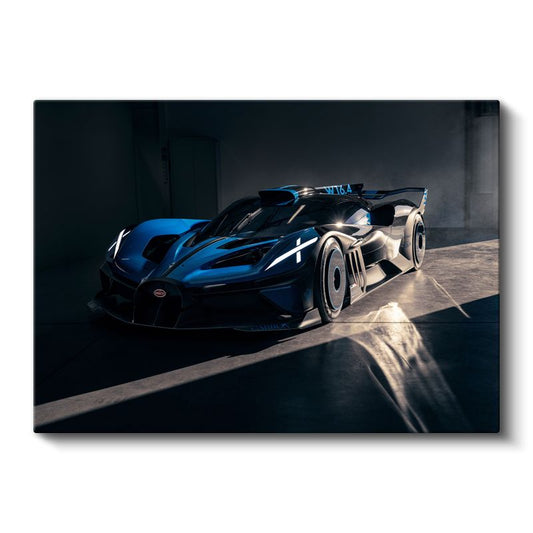 Bugatti Bolide - Mavi Hiperspor Yarış Otomobili Kanvas Tablo