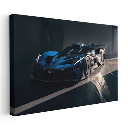 Bugatti Bolide - Mavi Hiperspor Yarış Otomobili Kanvas Tablo