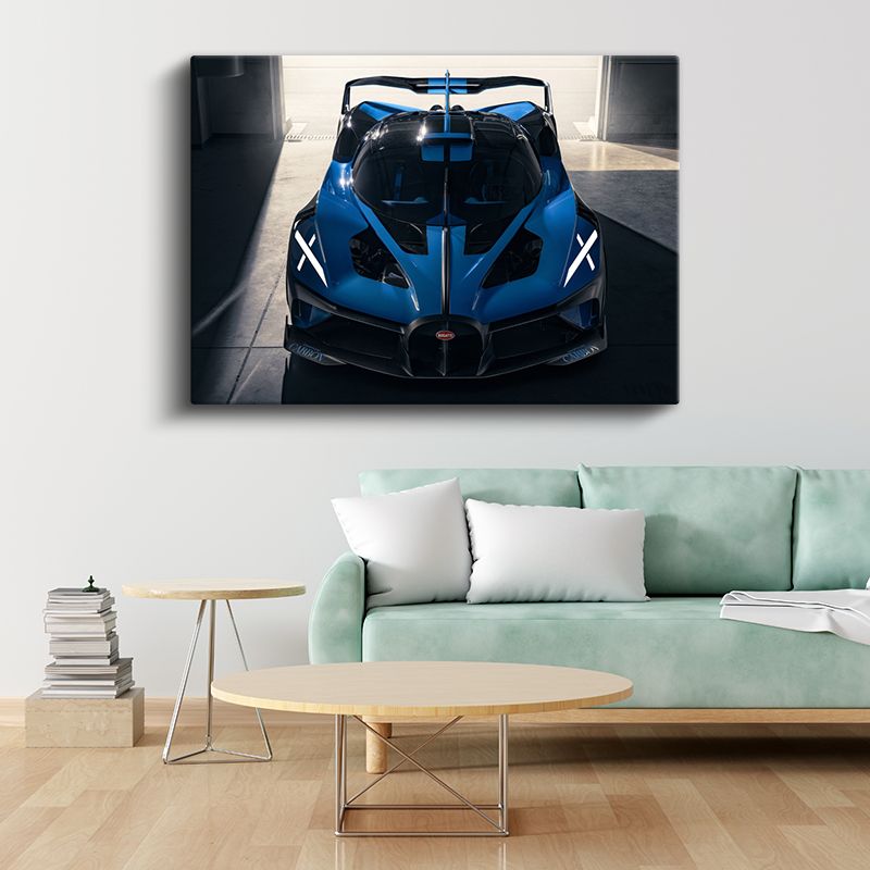 Bugatti Bolide - Ön Cepheden Mavi Hipercar Kanvas Tablo