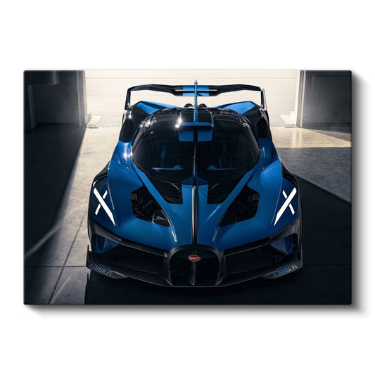 Bugatti Bolide - Ön Cepheden Mavi Hipercar Kanvas Tablo