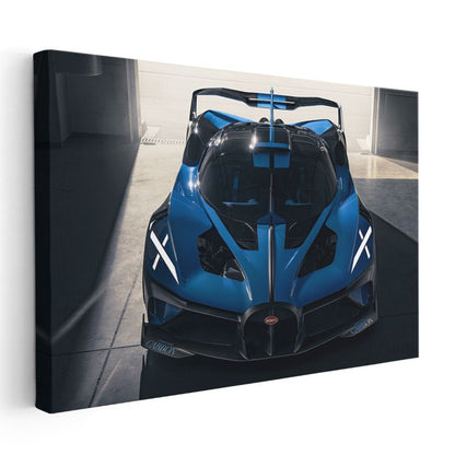 Bugatti Bolide - Ön Cepheden Mavi Hipercar Kanvas Tablo
