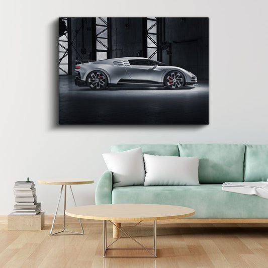 Bugatti Centodieci - Gümüş Limitli Üretim Süper Otomobil Kanvas Tablo