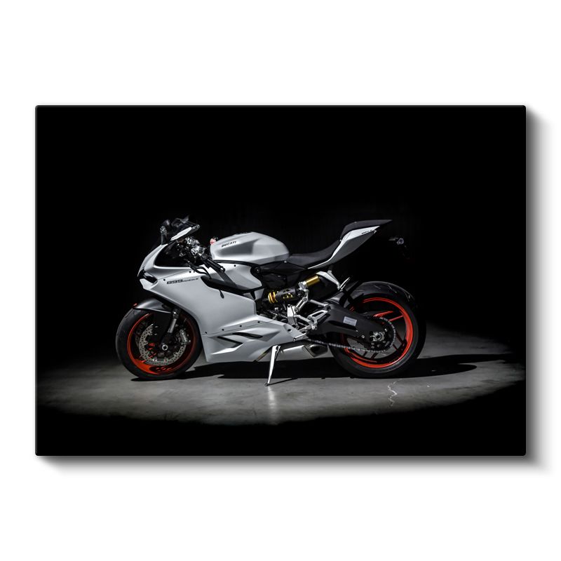 Ducati Panigale - Beyaz Yarış Motosikleti Kanvas Tablo