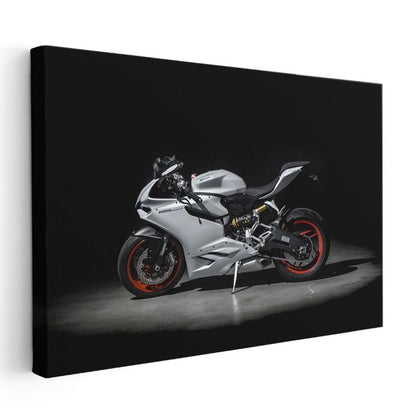 Ducati Panigale - Beyaz Yarış Motosikleti Kanvas Tablo