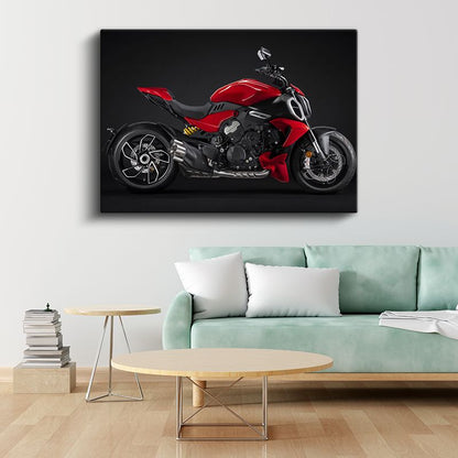 Ducati Diavel - Kırmızı İtalyan Naked Motosikleti Kanvas Tablo
