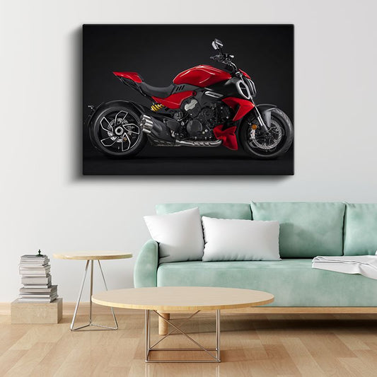 Ducati Diavel - Kırmızı İtalyan Naked Motosikleti Kanvas Tablo