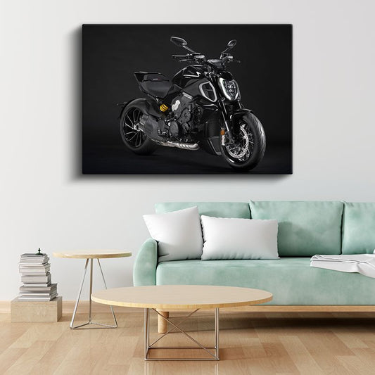 Ducati Diavel - Siyah Premium İtalyan Naked Motosikleti Kanvas Tablo