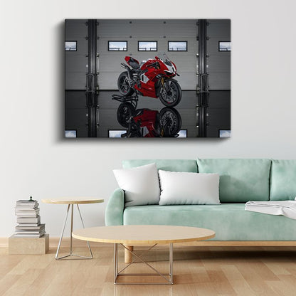 Ducati Panigale V4 - Kırmızı Yarış Motosikleti Kanvas Tablo