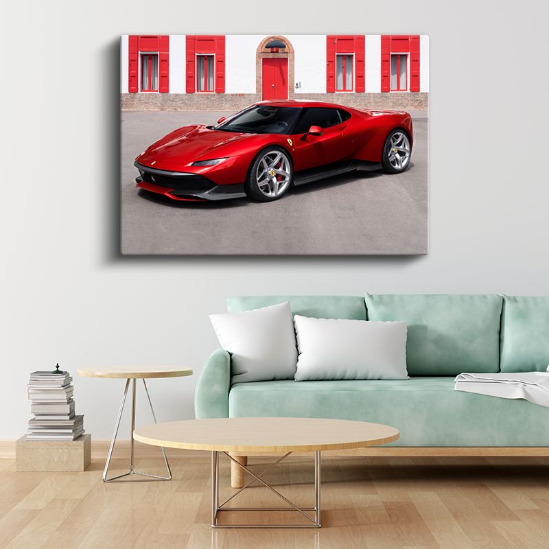 Ferrari SP90 Stradale - İtalyan Süper Otomobil Kanvas Tablo