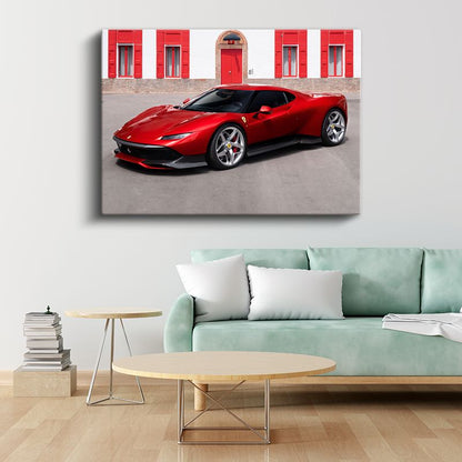 Ferrari SP90 Stradale - İtalyan Süper Otomobil Kanvas Tablo