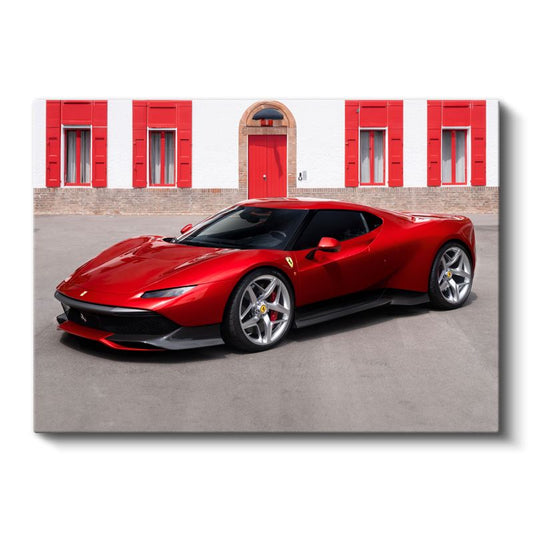 Ferrari SP90 Stradale - İtalyan Süper Otomobil Kanvas Tablo
