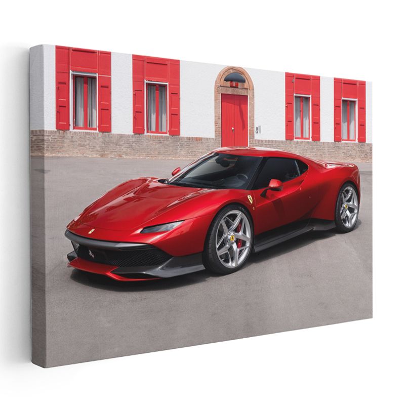 Ferrari SP90 Stradale - İtalyan Süper Otomobil Kanvas Tablo