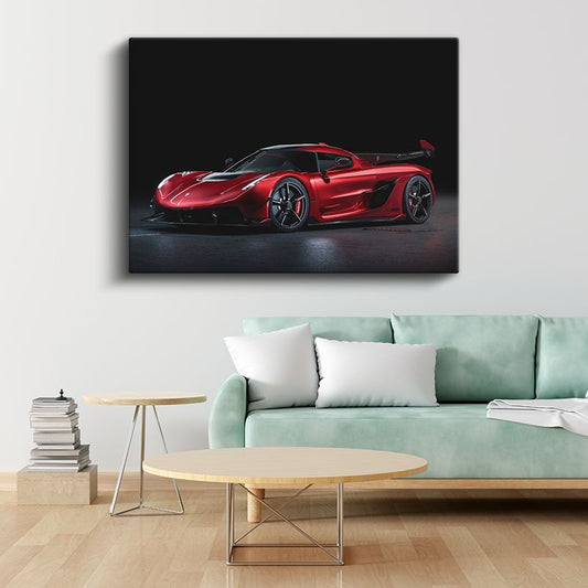 Koenigsegg Jesko - Kırmızı Hipercar Efsanesi Kanvas Tablo