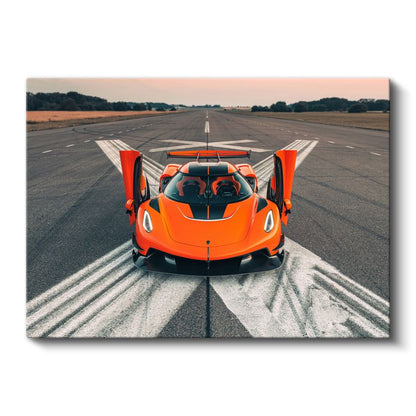 Koenigsegg Jesko Absolut - Pist Üzerinde Turuncu Hız Canavarı Kanvas Tablo