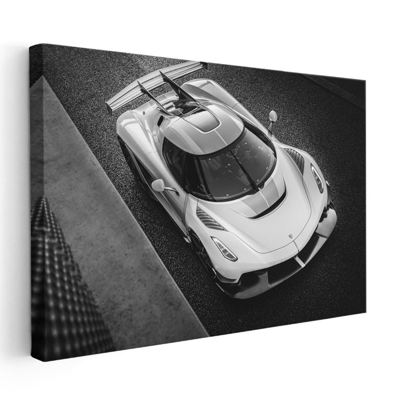 Koenigsegg Jesko - Beyaz Hipercar Mühendislik Harikası Kanvas Tablo