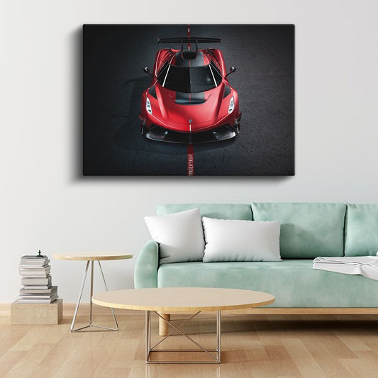 Koenigsegg Jesko - Kırmızı Yarış Otomobili Şaheseri Kanvas Tablo