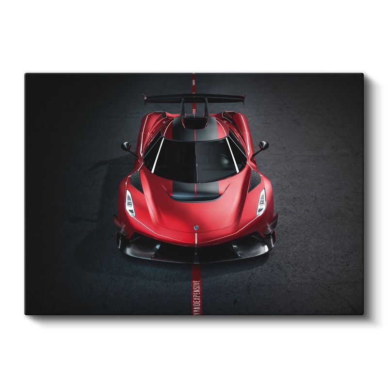 Koenigsegg Jesko - Kırmızı Yarış Otomobili Şaheseri Kanvas Tablo