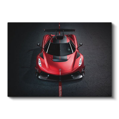 Koenigsegg Jesko - Kırmızı Yarış Otomobili Şaheseri Kanvas Tablo